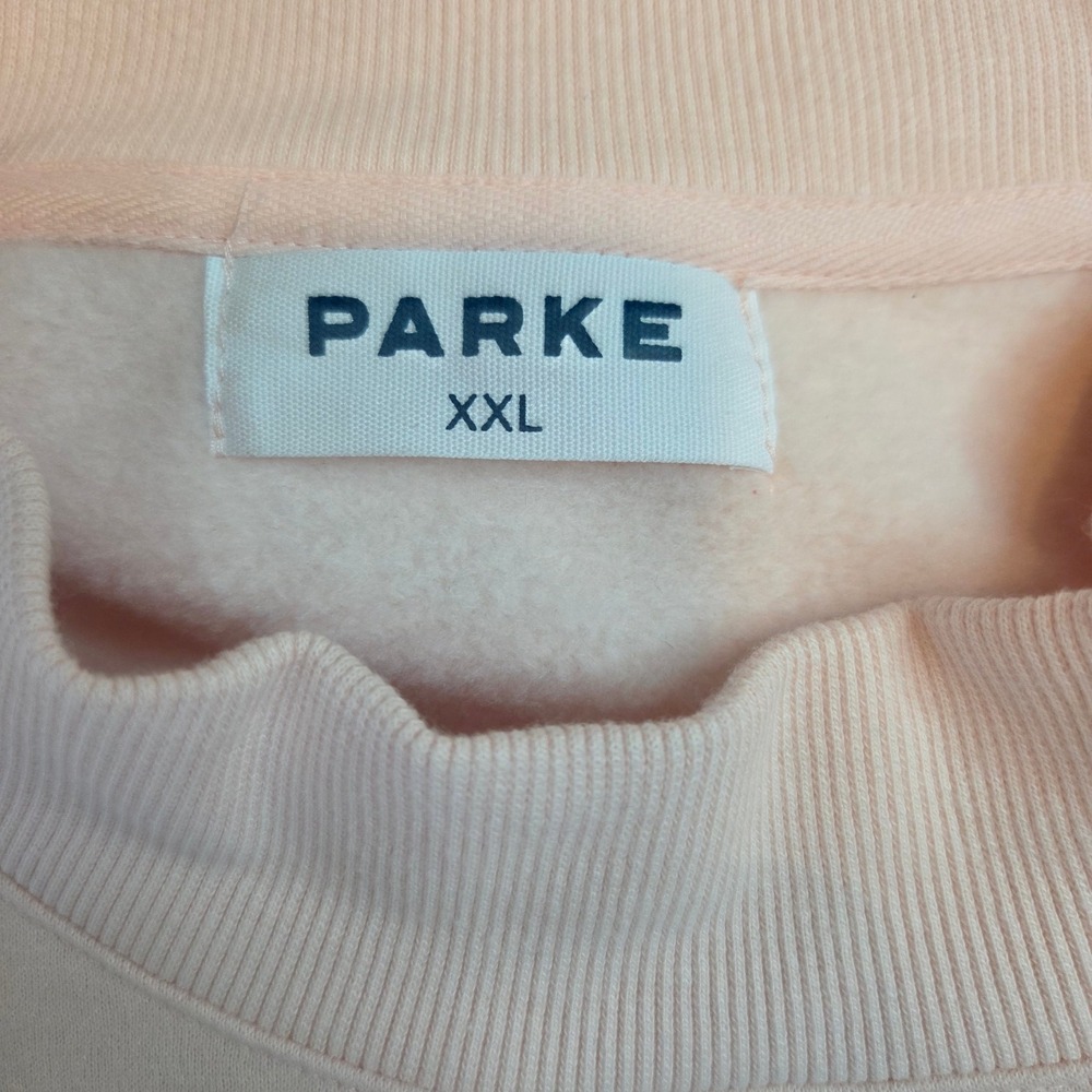 Parke Heart Varsity Mockneck Peony Denim Pink Sweatshirt XXL - Picture 4 of 7